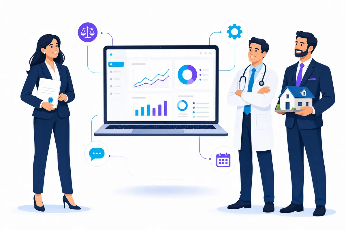 A lawyer, doctor and mortgage broker around custom business software